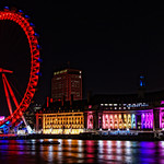 Night view of the London eye