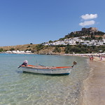 Lindos - view of Acropolis from the beach, RHODES 🇬🇷