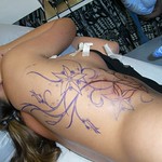 The start of Aubree's new tattoo