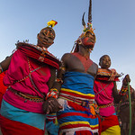 Rendille Tribe Men And Women Dancing, Turkana Lake, Loiyangalani, Kenya