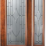 Bourbon Decorative Glass 3-4 Lite Mahogany Entry Door Tall 96 P21082-G
