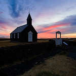 Before sunrise at The Black Church Of Budir (B&uacute;&eth;ir);