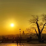 Primary and reflected lights on the Wawel hill