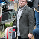 Writer/ Director Rian Johnson on the set of TriStar Pictures, Film District, and End Game Entertainment's action thriller LOOPER.
