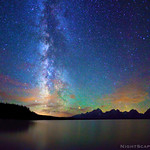 Stars, Milky Way, Jackson Lake, Grand Teton NP