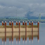 ... looking downriver into the port.....