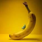 Yellow banana and blue boat