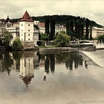 Old postcard Petržilkova Tower, Mal&aacute; Strana, Prague.