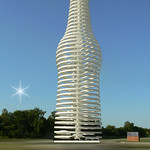 66-foot-tall soda bottle sculpture named Bubbles