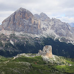 Italy / Belluno - Cinque Torri in front of Tofane