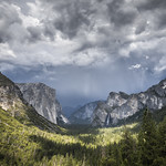 Yosemite Tunnel View Spring Dramatic Skies & Storm Clouds! Yosemite National Park El Capitan Half Dome Storm Clouds Spring Showers Thunderstorm Dr. Elliot McGucken Fuji GFX100 Fine Art Landscape Nature Photography Fujifilm GFX 100 & Fujifilm FUJINON Lens!