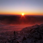 Blowing snow at sunrise 4/3/12