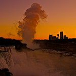 Niagara Falls Sunset- (photo shot from Rainbow Bridge)