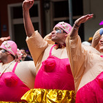 0217 Dancers in inflatable costumes dance in Mardi Gras parade