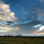 nightfall over Skaftafell mountain range