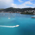 Aerial photography of Saint Thomas, U.S. Virgin Islands port of Charlotte Amalie