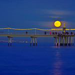 Full moon rising over the Pier