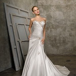 Mermaid Sweetheart Pleating Sweep Train Silver Taffeta Wedding Dress Wedding Dresses uk