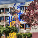 La belle et la b&ecirc;te , version street-art.