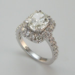 14K / Plat "Big Cushion" Diamond Ring / 2
