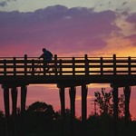 Bridge and bike sunset