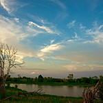 Pond on a Kansas Farm Approaching Sunset