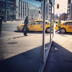 Yellow corner - one taxi, two men...