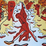 lovers paint like a child couple kissing relationship and love paintings the kiss painting artist painter raphael perez