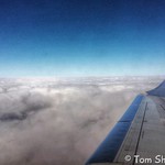 Just after takeoff from Logan