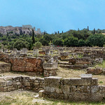 Greek Agora panorama with the Acropolis in background