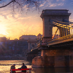 Budapest Chain Bridge Sunset