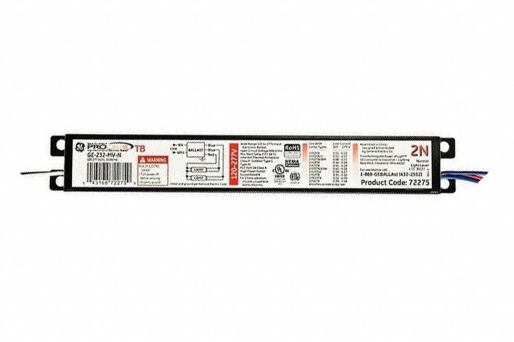 Ge Ballast Fluorescent T12 T8 120 To 277v Ac 1 2 Bulbs Supported 56 W Max Bulb Watts 2vew9 Ge232max G N Grainger