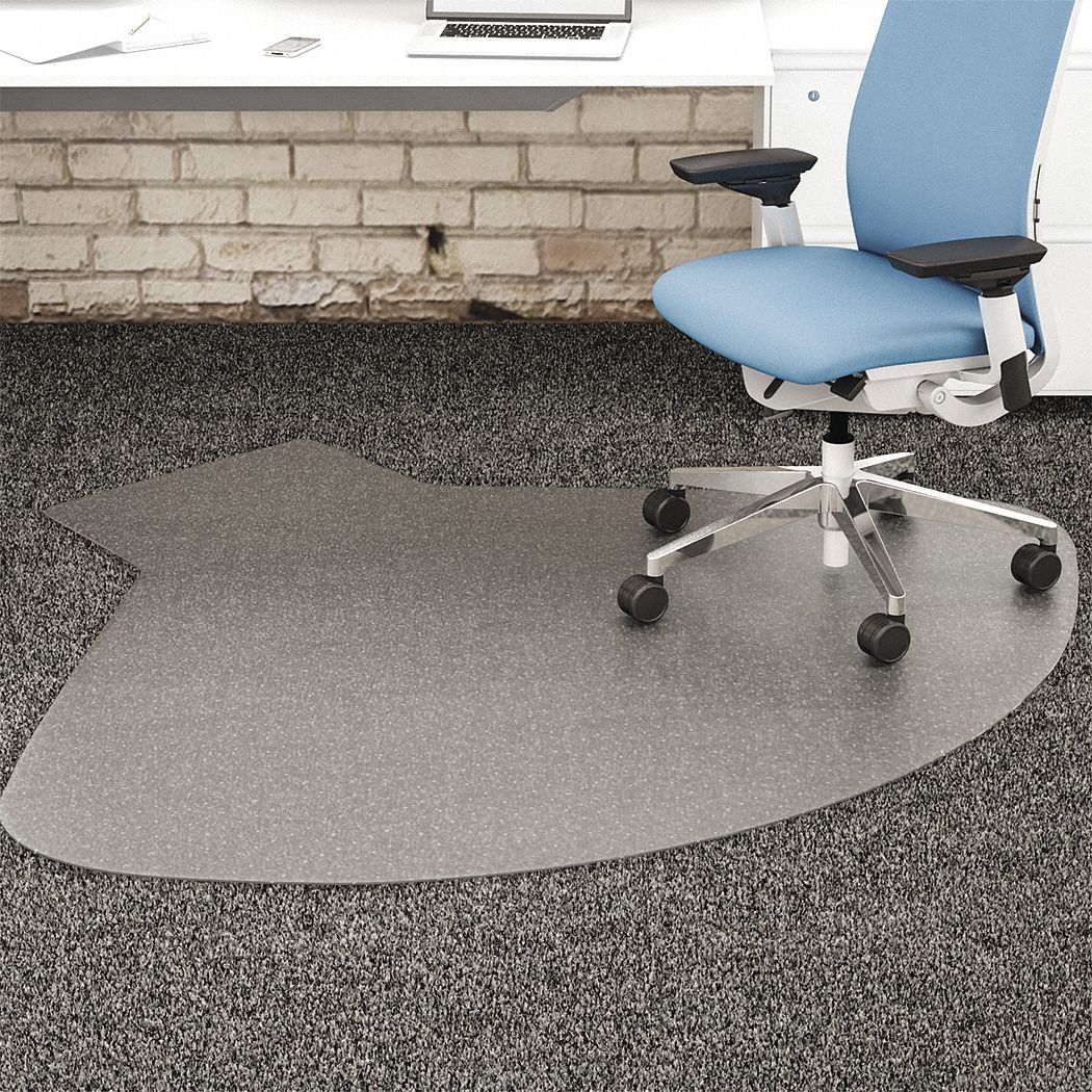 Shop deflecto cm14233 45 inch x 53 inch supermat clear vinyl medium pile carpet lipped chair mat. DEFLECTO Workstation Chair Mat, Clear, For Carpet with