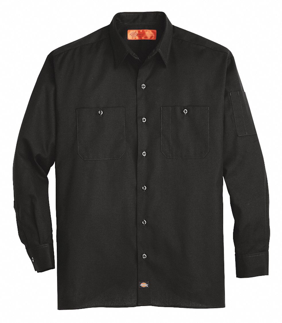 Lowrider and red kap have teamed up to bring you this durable short sleeve work shirt featuring lowrider branding printed both front and back. Dickies Black Long Sleeve Work Shirt Xl Polyester Cotton Long Length Fits Chest Size 46 In 479y09 L608bk Tl Xl Grainger