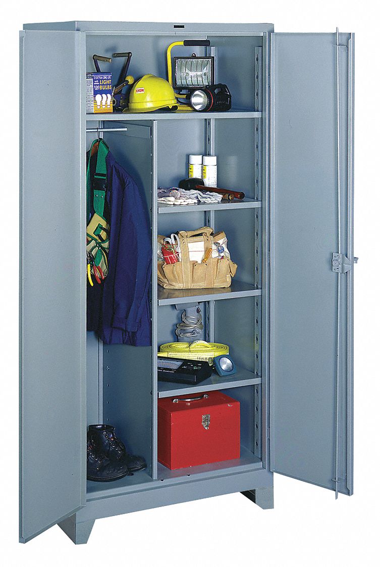 Get bins and trays to organize drawers. LYON Heavy Duty Storage Cabinet, Gray, 82 in H X 36 in W X