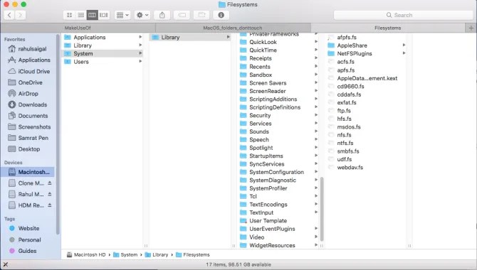 system library folder