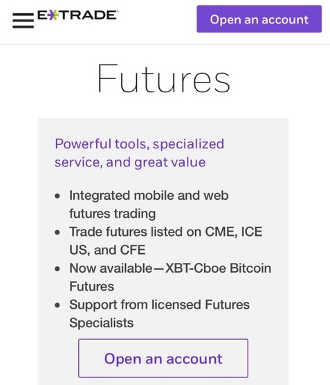 But you have to first set up a virtual wallet. Etrade Joins Increasingly Crowded Bitcoin Futures Market Markets And Prices Bitcoin News