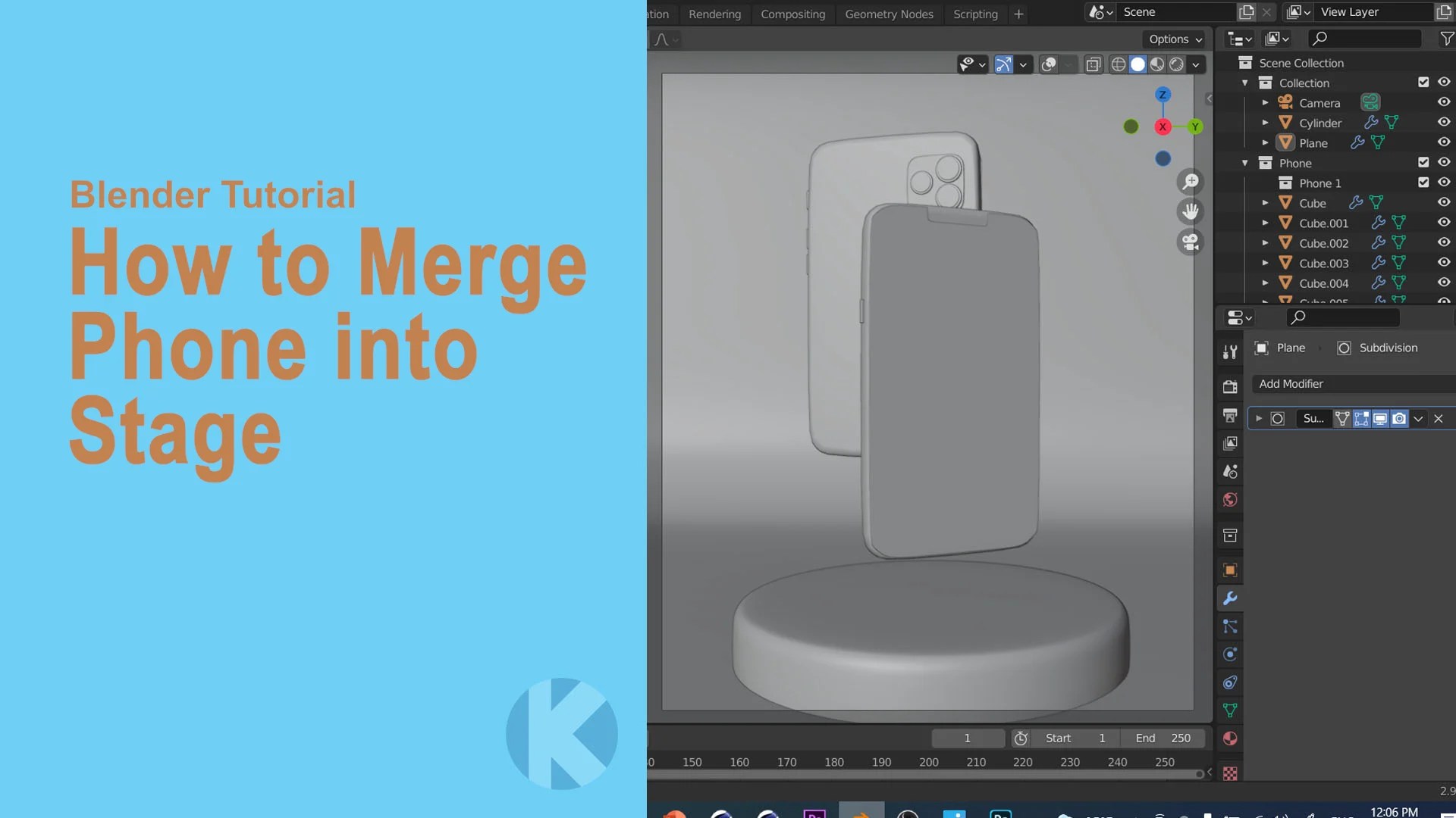 Blender Tutorial 3d Model Smartphone Mockup You Tith Skillshare