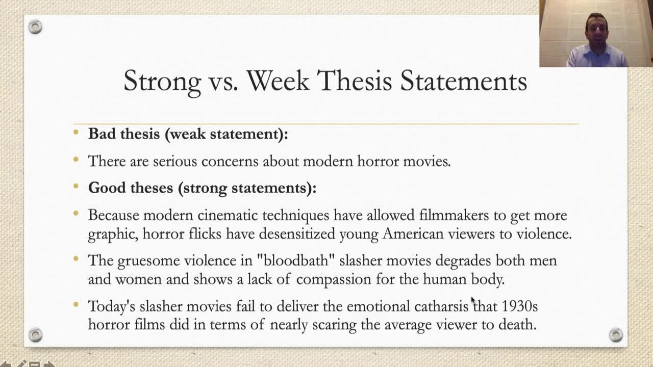 Learn how to write an effective thesis statement with these tips and examples. English Writing Class - Structure of an Essay: The Thesis Statement and The Introduction