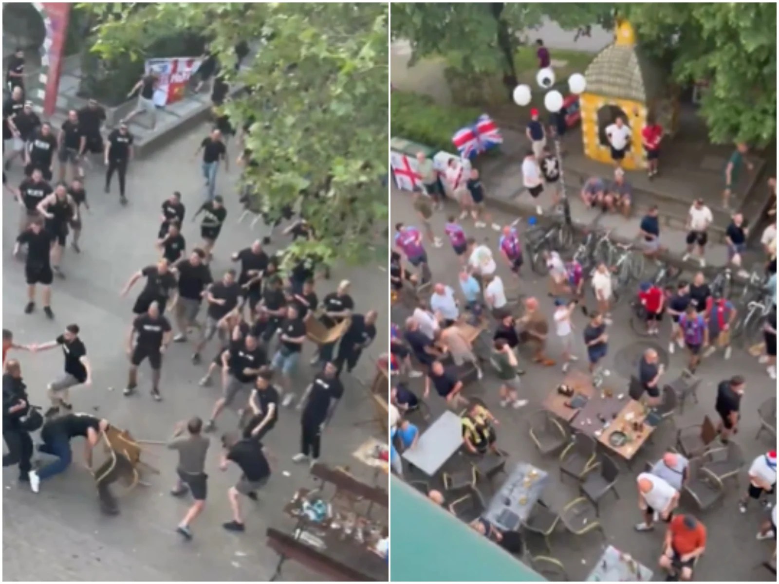 Crystal Palace fans clash with Rayo Vallecano 'troublemakers' in Leipzig ahead of Conference League final