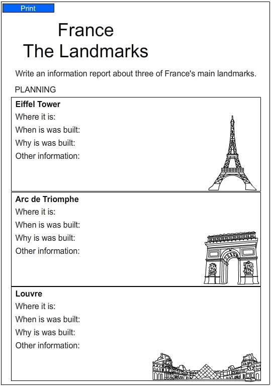 The games can be played using a computer or mobile device with internet connec. Landmarks in France - Studyladder Interactive Learning Games