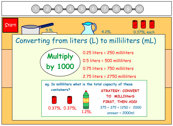 How many ounces in a milliliter? Studyladder, online english literacy & mathematics. Kids activity games