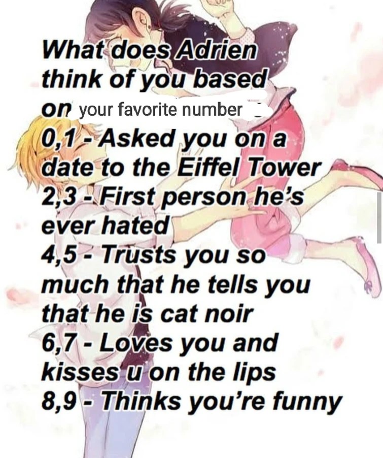 What does Adrien think of you based on your favorite number? | Fandom
