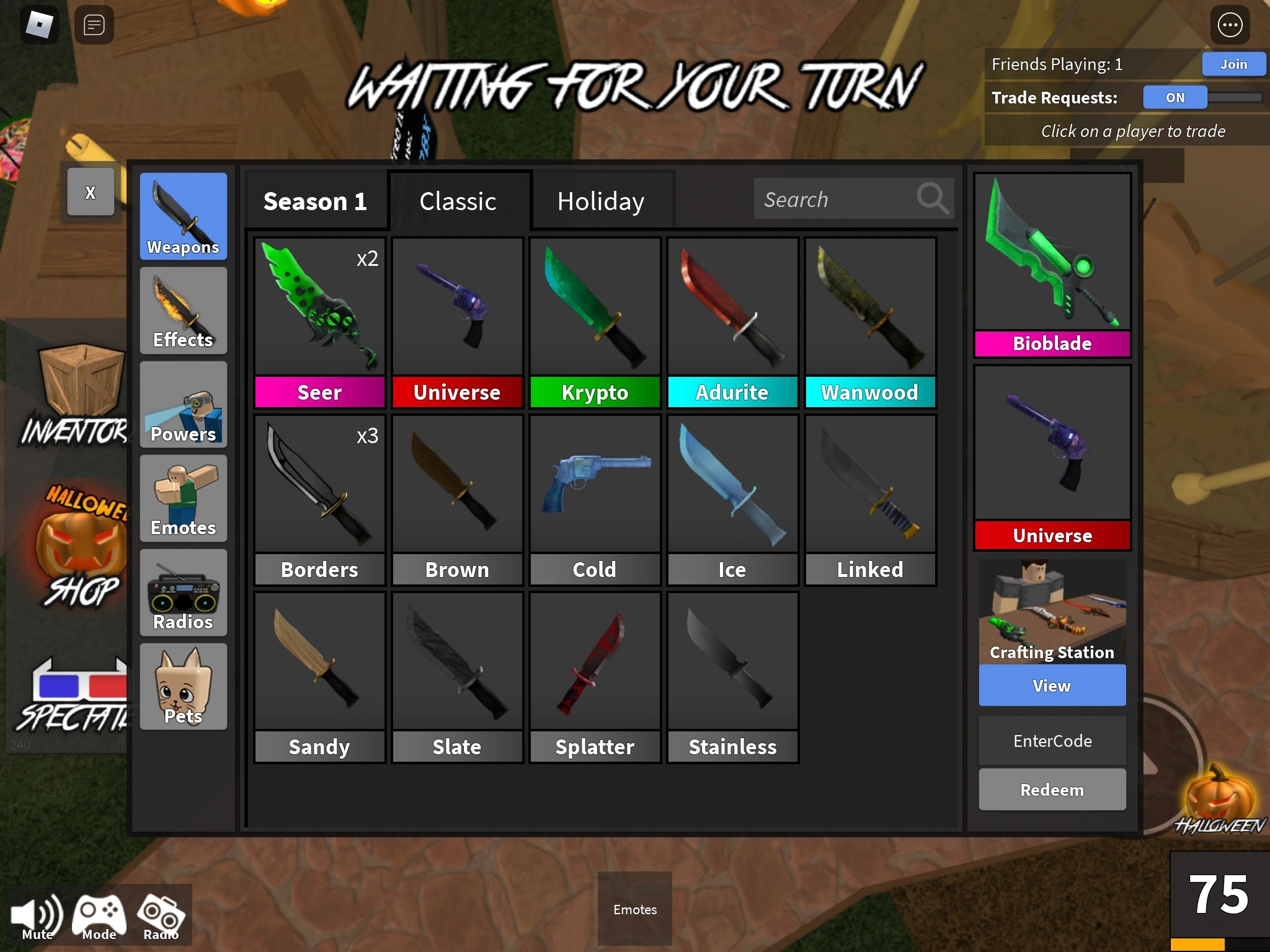 If you were to buy from gamepass it would be 1699 robux which is around 28 sgd get great . Trading Seer And Bioblade Fandom