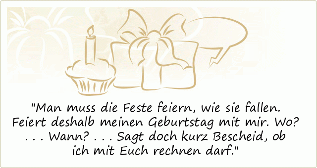 Der abschied eures junggesellendaseins reißt euch kurz aus dem wahnsinn der monate der hochzeitsplanung. Einladungstexte zum Geburtstag - einer von 19 SprÃ¼chen