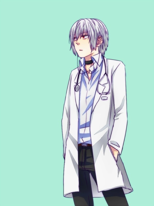 A stylized illustration of a young man wearing a white lab coat. Lab Coat Page 22 Of 111 Zerochan Anime Image Board