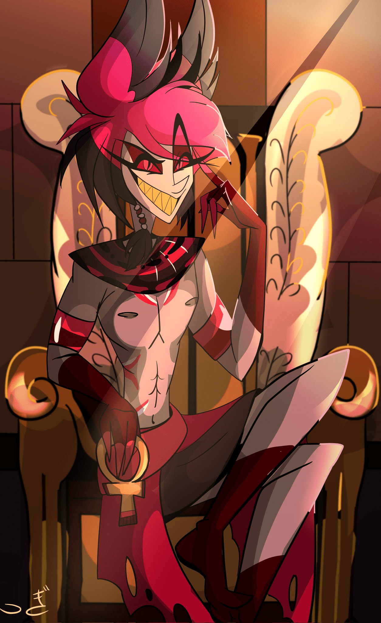 Gay Alastor x Vox - Uncensored Anal Play