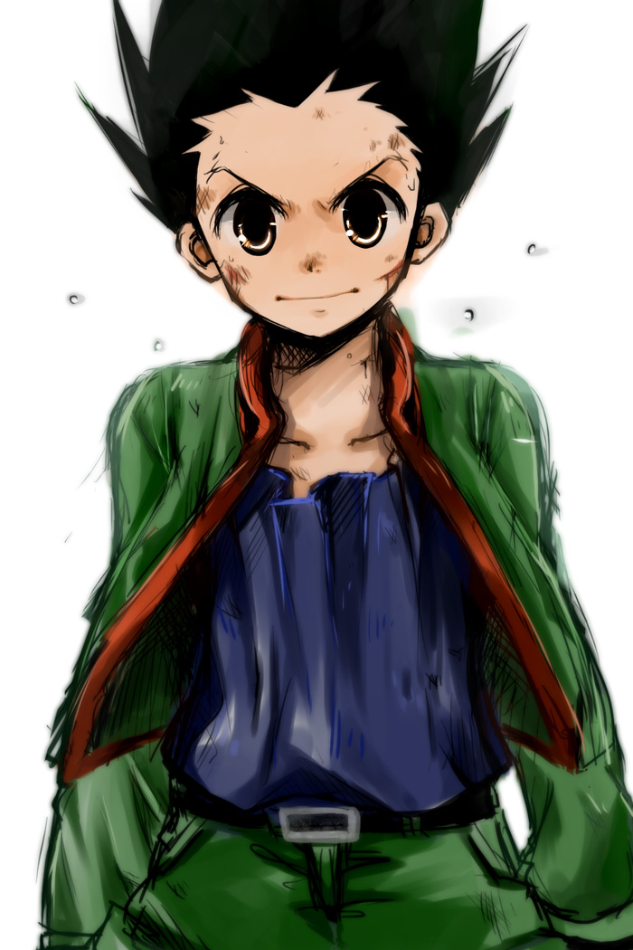 We predominantly follow the story of gon as he sets out to become a hunter and one day meet his father, the elusive hunter, ging freecs. Gon Freecss Hunter X Hunter Zerochan Anime Image Board