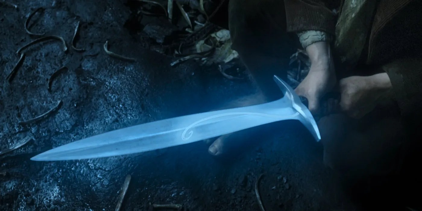 On the blade and the guard, the . The Lord Of The Rings The Hobbit 10 Most Iconic Weapons Ranked