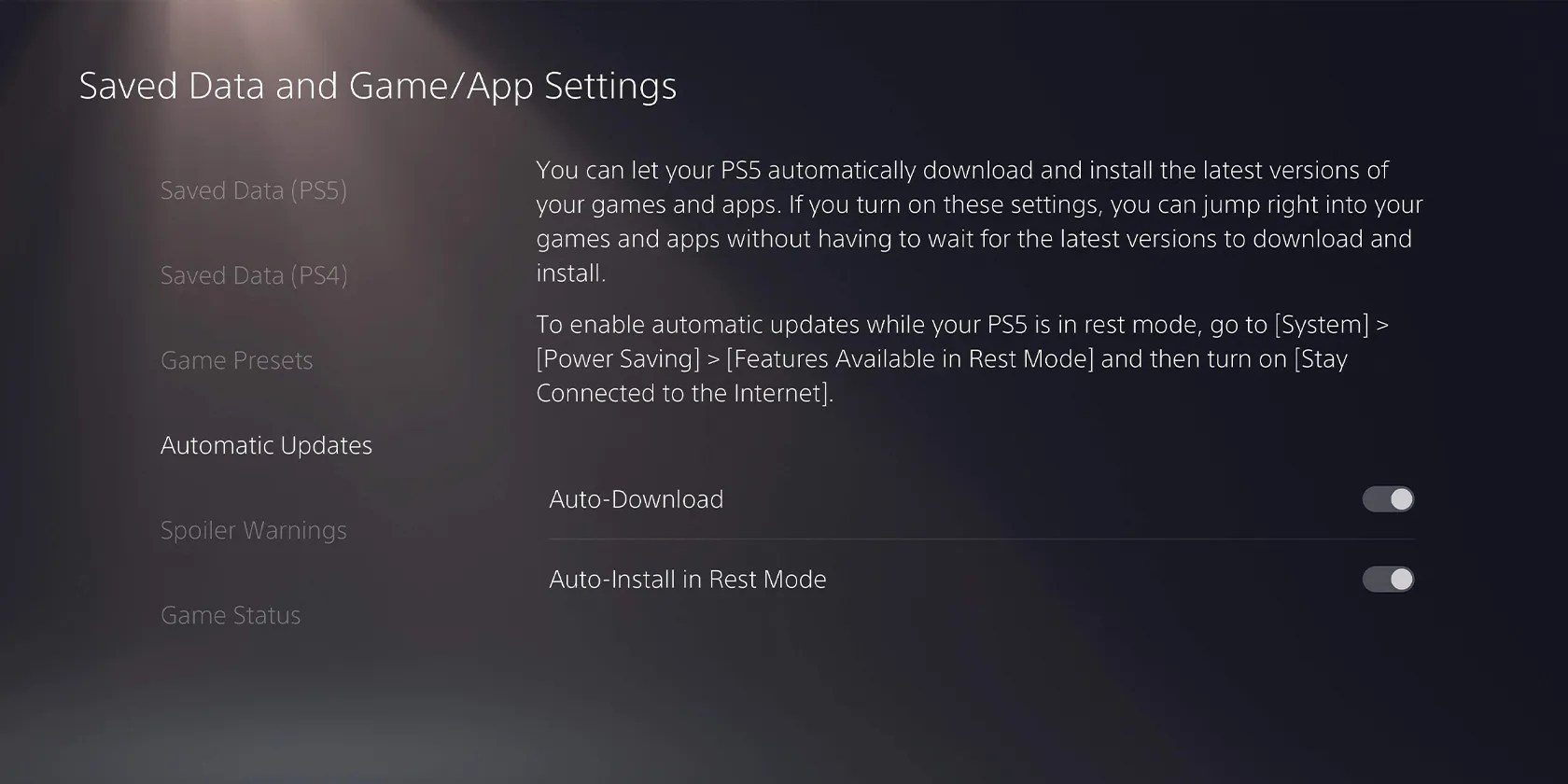 PS5の自動アップデートをオンにする方法 PS5の自動アップデートをオンにする方法